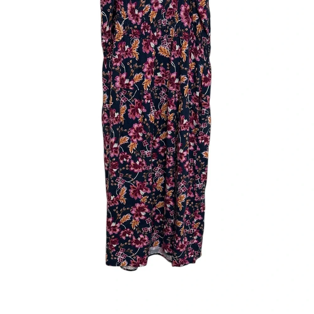 Old Navy Midi Cami Dress Size 2X Navy Pink Floral Pockets - Picture 10 of 12